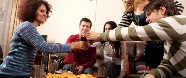 group of friends drinking alcohol